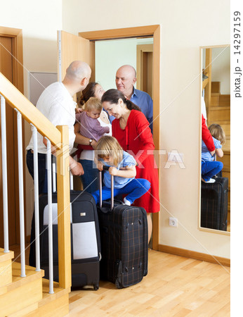 Family seeing off the relatives Family seeing off the relatives 14297159