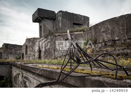 Old abandoned concrete bunker from WWII period Old abandoned concrete bunker from WWII period 14299959