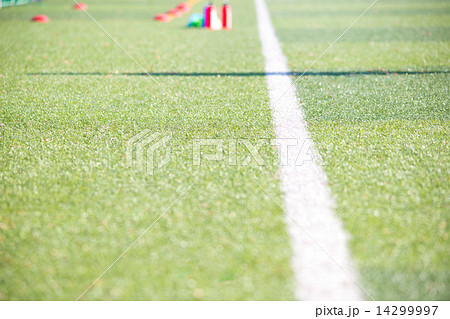 サッカー人工芝グラウンドの写真素材