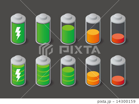 バッテリーアイコンのイラスト素材