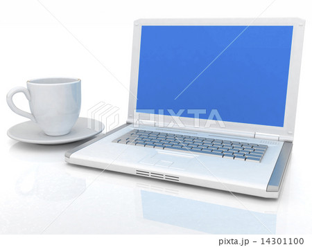3d cup and a laptop 3d cup and a laptop 14301100