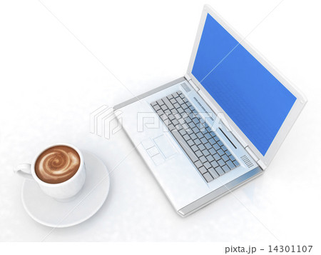 3d cup and a laptop 3d cup and a laptop 14301107