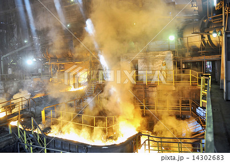 Molten hot steel pouring 14302683