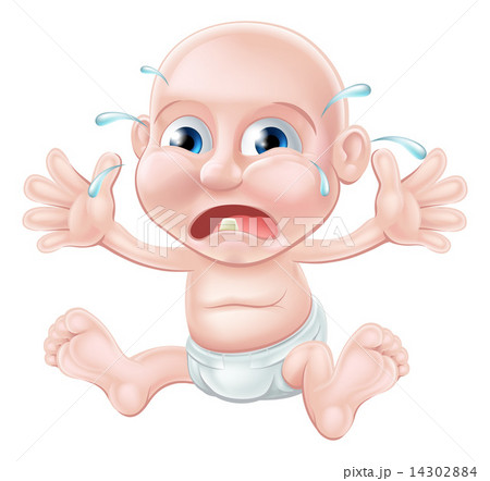 Crying cartoon baby - Stock Illustration [14302884] - PIXTA