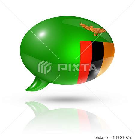 Zambian flag speech bubble 14303075