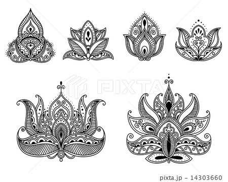 Abstract flower elements in retro style Abstract flower elements in retro style 14303660