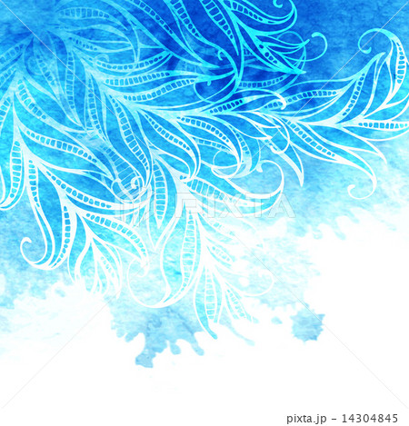 Vector watercolor background feathers and leaves Vector watercolor background feathers and leaves 14304845