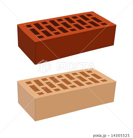 Color Bricks Icons Set1 - Red and Pink. Vector 14305525