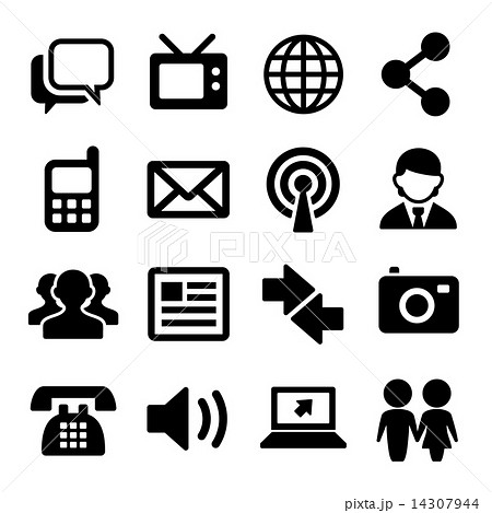 Communication and Social Icons Set. Vector 14307944