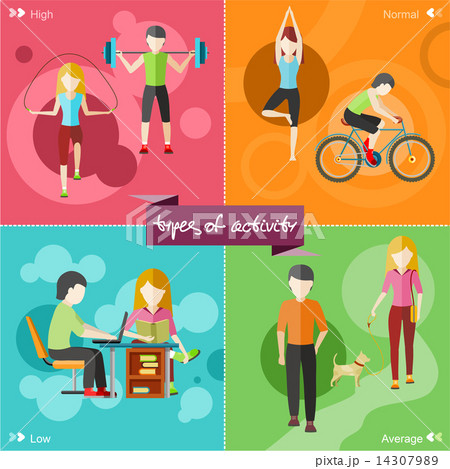 Healthy lifestyles daily routineのイラスト素材 [14307989 ...