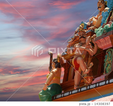 Traditional statues of gods and goddesses in the Hindu temple 14308397
