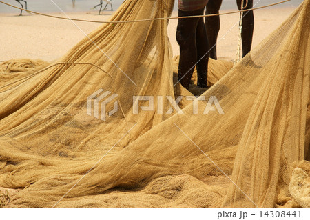 fishing net on the ocean. Kovalam, Kerala, South India 14308441