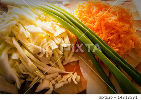 Chopped Onion Carrot and Cabbage Chopped Onion Carrot and Cabbage 14313531