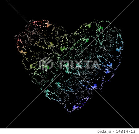 beautiful heart fireworks over sky beautiful heart fireworks over sky 14314713