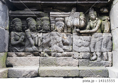 ボロブドゥール遺跡のレリーフ ボロブドゥール遺跡のレリーフ 14315555
