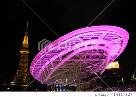 名古屋　栄　オアシス21とテレビ塔　夜景 14317327