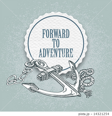 Forward to the adventure. Vector hand drawn illustration an anchor 14321254