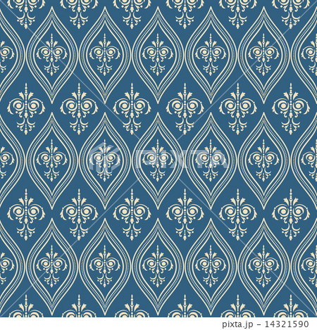 Damascus pattern. Seamless vintage background. Vector 14321590