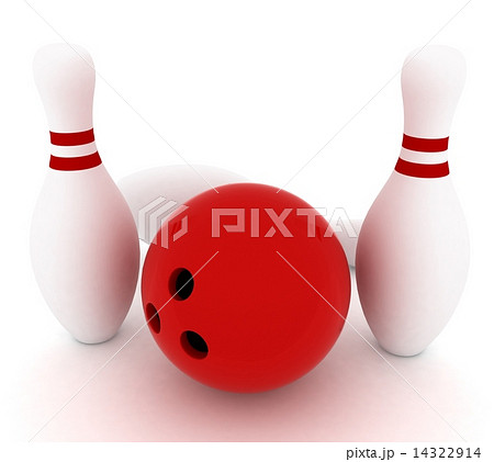 3d render of bowling on white background 14322914