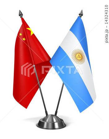 China and Argentina - Miniature Flags. 14324310