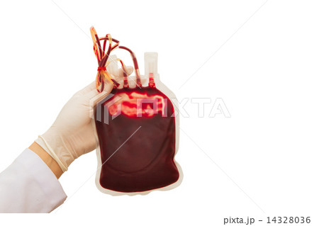 Doctor hand grab the blood  transfusion 14328036