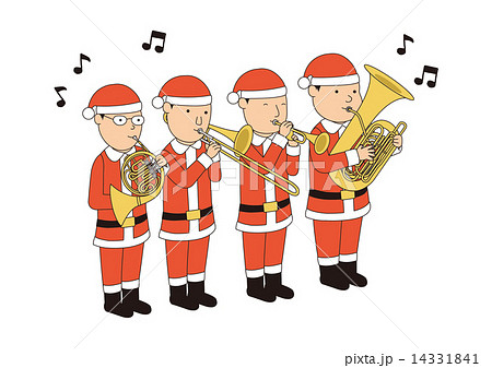 サンタクロースの金管楽団のイラスト素材