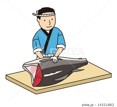 ハッピでまぐろ解体ショー 14331862