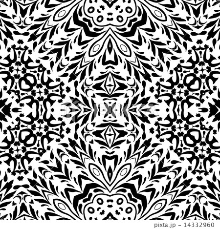 Seamless Outline Floral Pattern 14332960