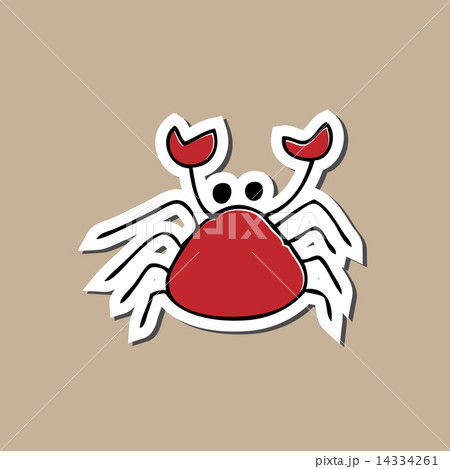 Crab sticker drawing cartoonのイラスト素材 [14334261] - PIXTA