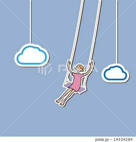 Girl swing in sky Girl swing in sky 14334284
