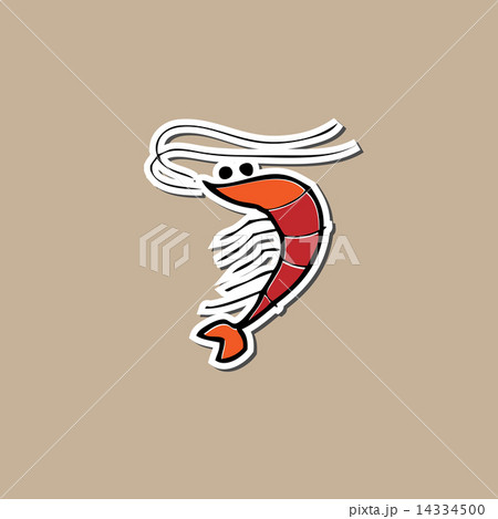 Shrimp sticker drawing cartoon 14334500