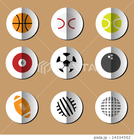 Sport Balls papaer fold icons set 14334502