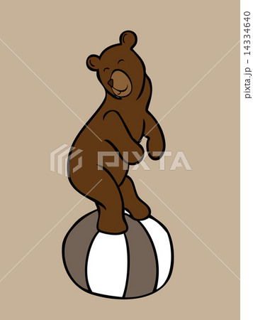 Brown bear stand on big ball 14334640
