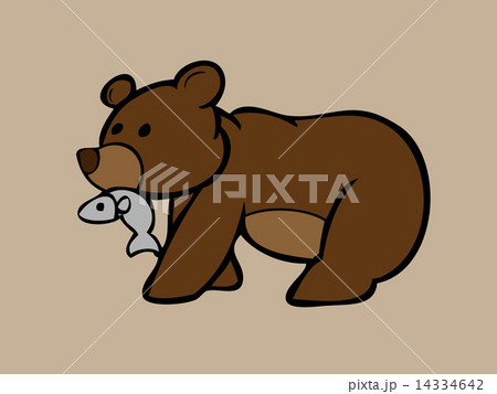Brown bear with fish in mouth 14334642