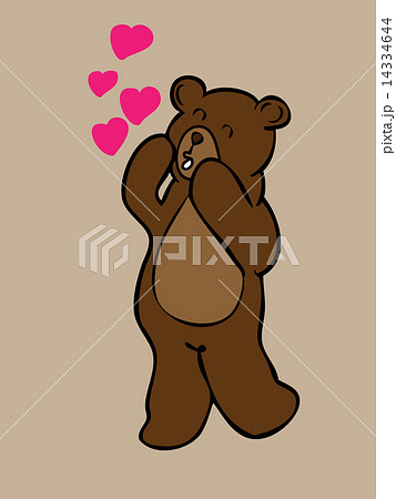 Brown bear with love hearts 14334644