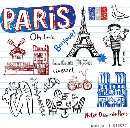 France symbols as funky doodles 14336372