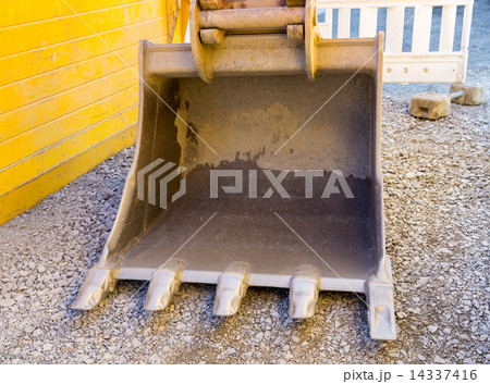 Scoop parked at a construction site Scoop parked at a construction site 14337416