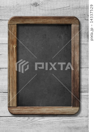 old chalkboard or blackboard on white wood 14337529