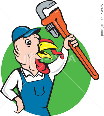 Turkey Plumber Monkey Wrench Circle Cartoon Turkey Plumber Monkey Wrench Circle Cartoon 14340975
