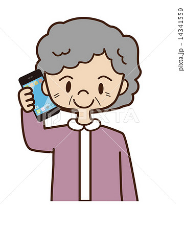 高齢者とスマートフォン 14341559