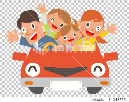 車_正面　家族4人 14342755