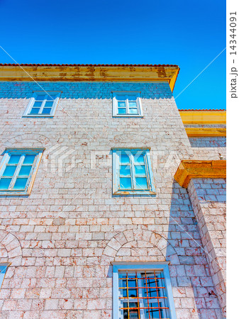 stone made building in Hydra island in Greece 14344091