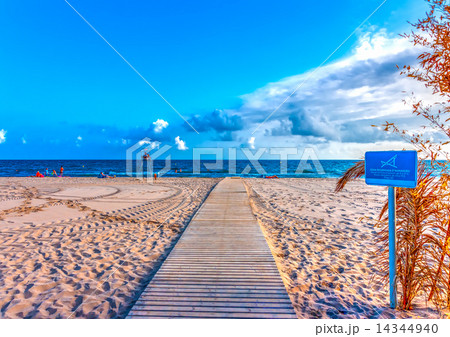 long beach outside of Barcelona in Spain. HDR long beach outside of Barcelona in Spain. HDR 14344940