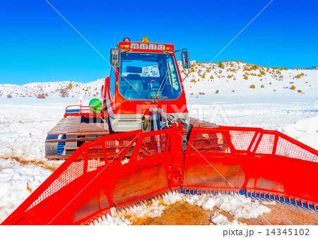 Snow Machinery on Ziria mountain Ski center in Gre 14345102
