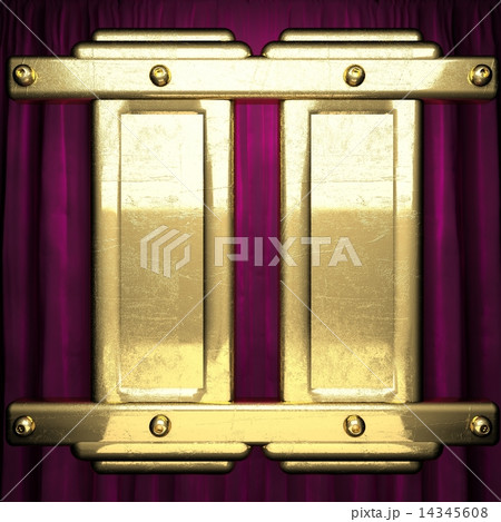 gold on red velvet curtain background 14345608