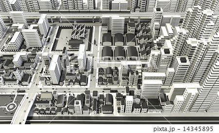 市街地の鳥瞰図の3d Cgのイラスト素材