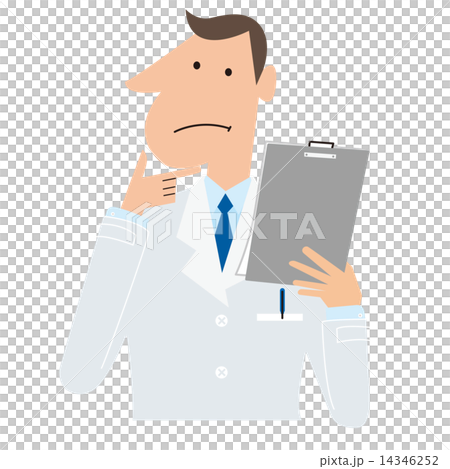 書類を見る白衣の男性 14346252