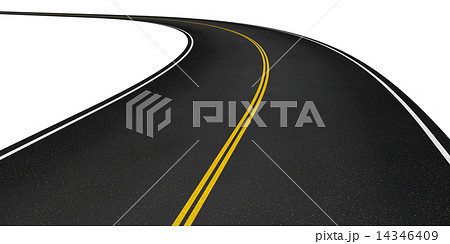 Curved asphalt road 14346409