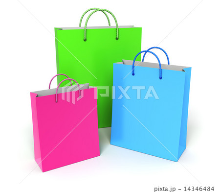 A Collection Of Brightly Colored Shopping Bags Stock Illustration