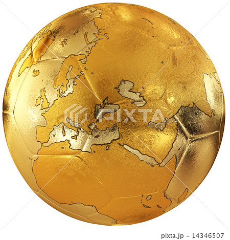 Gold soccer with world map. Europe Gold soccer with world map. Europe 14346507